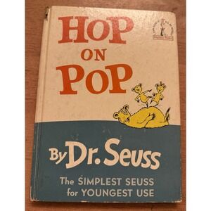 Vintage 1963 Dr Seuss Hop On‎ Pop 1st Edition Hardcover Children's Beginner Book